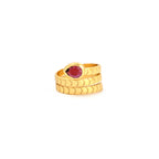 Pear Cut Garnet Spring Ring