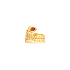 Pear Cut Garnet Spring Ring