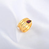 Pear Cut Garnet Spring Ring