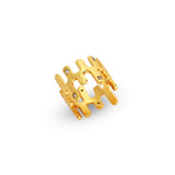Abstract Gold Ring with Cubic Zirconia