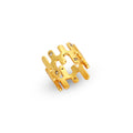 Abstract Gold Ring with Cubic Zirconia