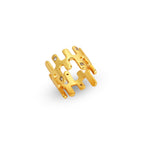 Abstract Gold Ring with Cubic Zirconia
