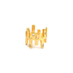 Abstract Gold Ring with Cubic Zirconia