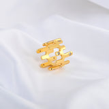 Abstract Gold Ring with Cubic Zirconia