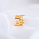 Abstract Gold Ring with Cubic Zirconia