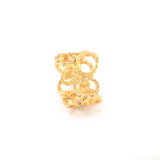 Gold Openwork Statement Ring with White CZ Accents