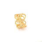 Gold Openwork Statement Ring with White CZ Accents