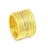 Brass 22k Gold Plated Multi Cubic Zircon Eternity Band Rings, Wholesale Jewelry