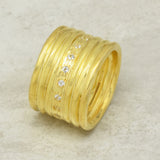 Brass 22k Gold Plated Multi Cubic Zircon Eternity Band Rings, Wholesale Jewelry