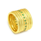 Brass 22k Gold Plated Multi Cubic Zircon Eternity Band Rings, Wholesale Jewelry