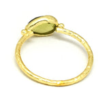 Brass 22k Gold Plated Green Tourmaline Statement Rings