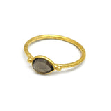 Brass 22k Gold Plated Hammered with Multi Gemstone Statement Rings