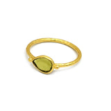 Brass 22k Gold Plated Hammered with Multi Gemstone Statement Rings