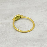 Brass 22k Gold Plated Hammered with Multi Gemstone Statement Rings