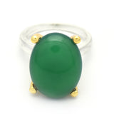 gold, silver plated green onyx rings, women accessory, Wholesale jewelry