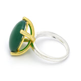 Brass gold, silver plated green onyx rings, women accessory, Wholesale jewelry