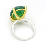 gold, silver plated green onyx rings, women accessory, Wholesale jewelry