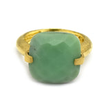 Rainbow and Chrysoprase Gemstone Rings in 925 Silver