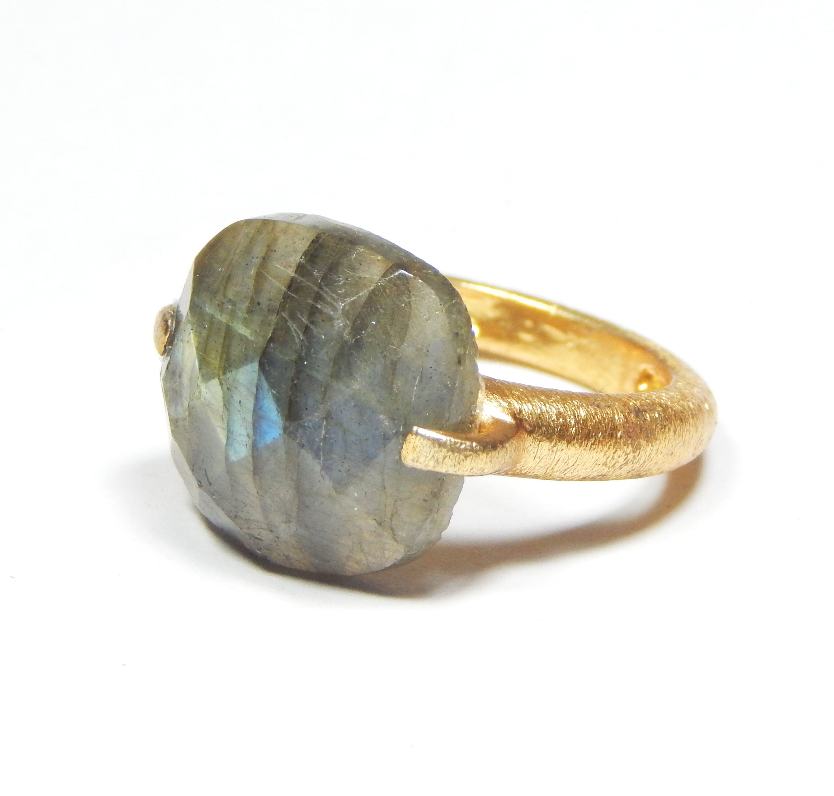 Square Labradorite, Rainbow Rings