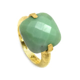 Rainbow and Chrysoprase Gemstone Rings in 925 Silver