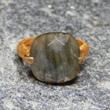 Square Labradorite, Rainbow Rings