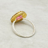 Gold, , Black Rhodium Plated Pink Tourmaline Designer Rings