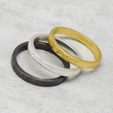 Stackable rings, brass rings, three tone plated rigs, band rings, gifts rings, unisex rings, men-women rings