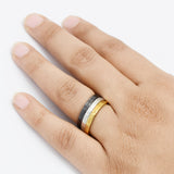 Stackable rings, brass rings, three tone plated rigs, band rings, gifts rings, unisex rings, men-women rings