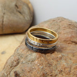 Stackable rings, brass rings, three tone plated rigs, band rings, gifts rings, unisex rings, men-women rings