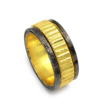 Texture rings, band rings, rhodium and gold plating rings, Gifts jewelry, Gifts For him, Gifts for mom