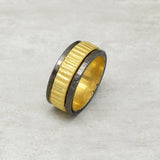 Texture rings, band rings, rhodium and gold plating rings, Gifts jewelry, Gifts For him, Gifts for mom