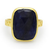 Solid 925 Silver  Blue Sapphire Statement Rings