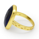 Solid 925 Silver  Blue Sapphire Statement Rings