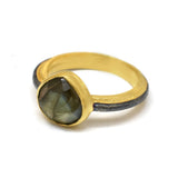 Labradorite Heart shape Rings