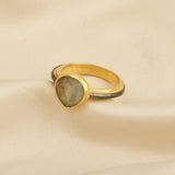 Labradorite Heart shape Rings