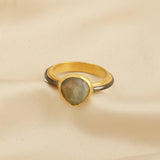 Labradorite Heart shape Rings