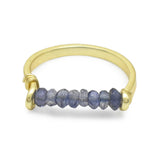 22k  Aqua Chalcedony, Iolite Beads Band Rings, Wholesale jewelry