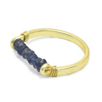 Iolite Beads Bar Band Rings - La Vitá Jewels