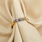 Iolite Beads Bar Band Rings - La Vitá Jewels