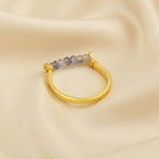 Iolite Beads Bar Band Rings - La Vitá Jewels