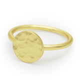 Brass 22k Gold Plated Hammered Round shape Statement Rings, Wholesale Jewelry