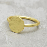 Brass 22k Gold Plated Hammered Round shape Statement Rings, Wholesale Jewelry