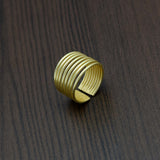 Brass 22k Gold Plated Open Cuff Statement Rings