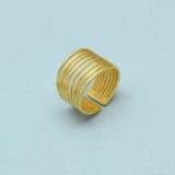 Brass 22k Gold Plated Open Cuff Statement Rings