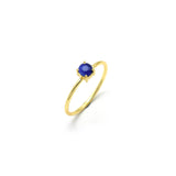 925 Sterling Silver 22k Gold Plated Blue Sapphire Rings, Wholesale jewelry