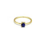 925 Sterling Silver 22k Gold Plated Blue Sapphire Rings, Wholesale jewelry