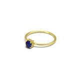 925 Sterling Silver 22k Gold Plated Blue Sapphire Rings, Wholesale jewelry