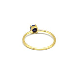 925 Sterling Silver 22k Gold Plated Blue Sapphire Rings, Wholesale jewelry