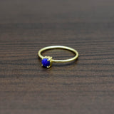 925 Sterling Silver 22k Gold Plated Blue Sapphire Rings, Wholesale jewelry