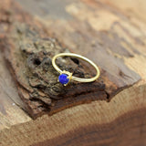 925 Sterling Silver 22k Gold Plated Blue Sapphire Rings, Wholesale jewelry